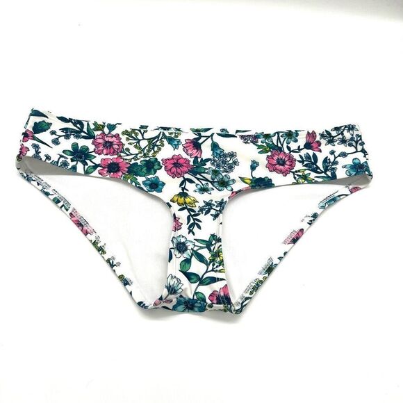 Live Love Dream Floral Bikini Bottom Size Medium Pink Green Blue Yellow - Picture 1 of 4